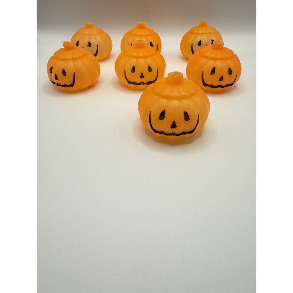 Vintage Halloween Blow Mold Pumpkin String Light Covers Lot of 7 Jack-O-Lantern